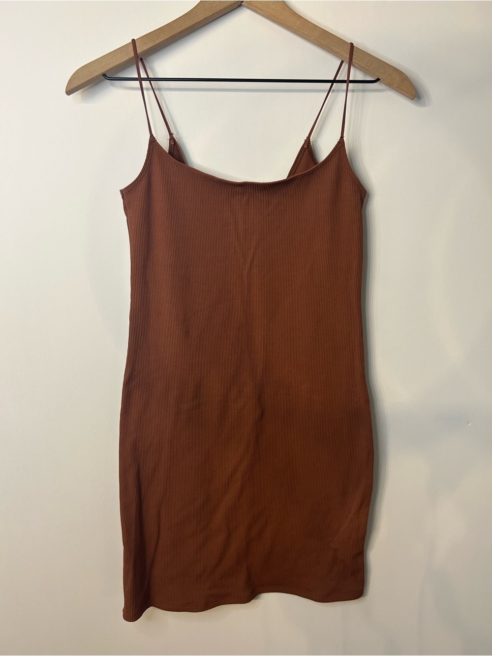 Abercrombie & Fitch Women’s Brown Ribbed Soft A&F Collection Mini Dress, Medium